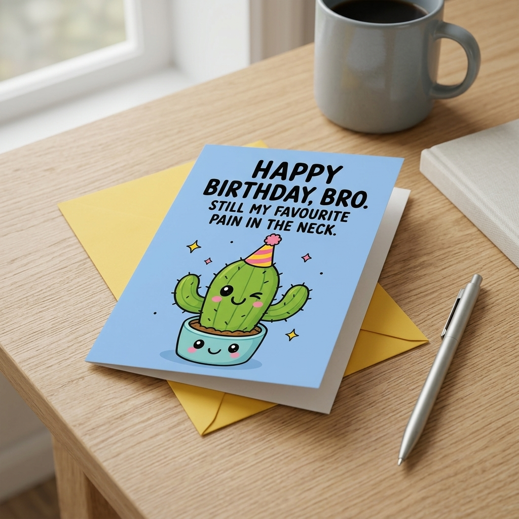 Brother Pain in the Neck Birthday Card