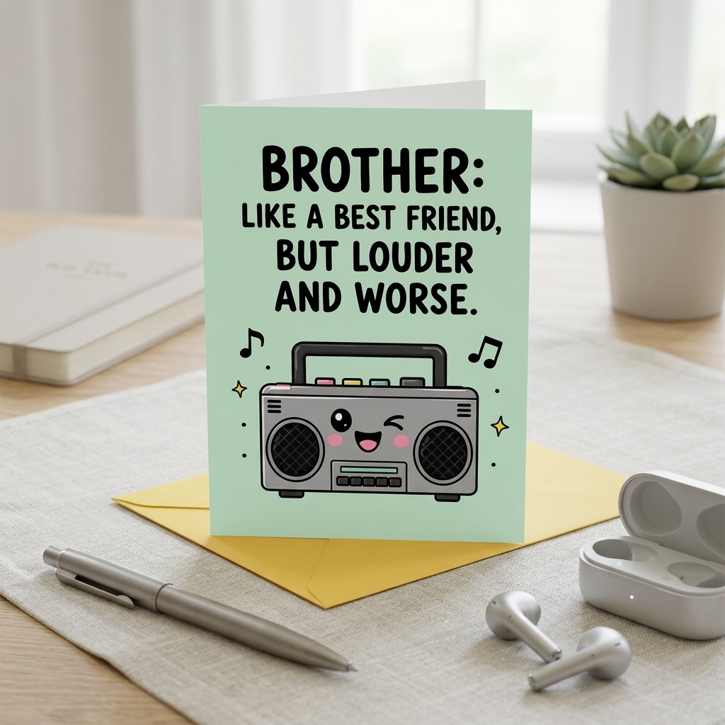 Brother Like a Best Friend But Louder Birthday Card