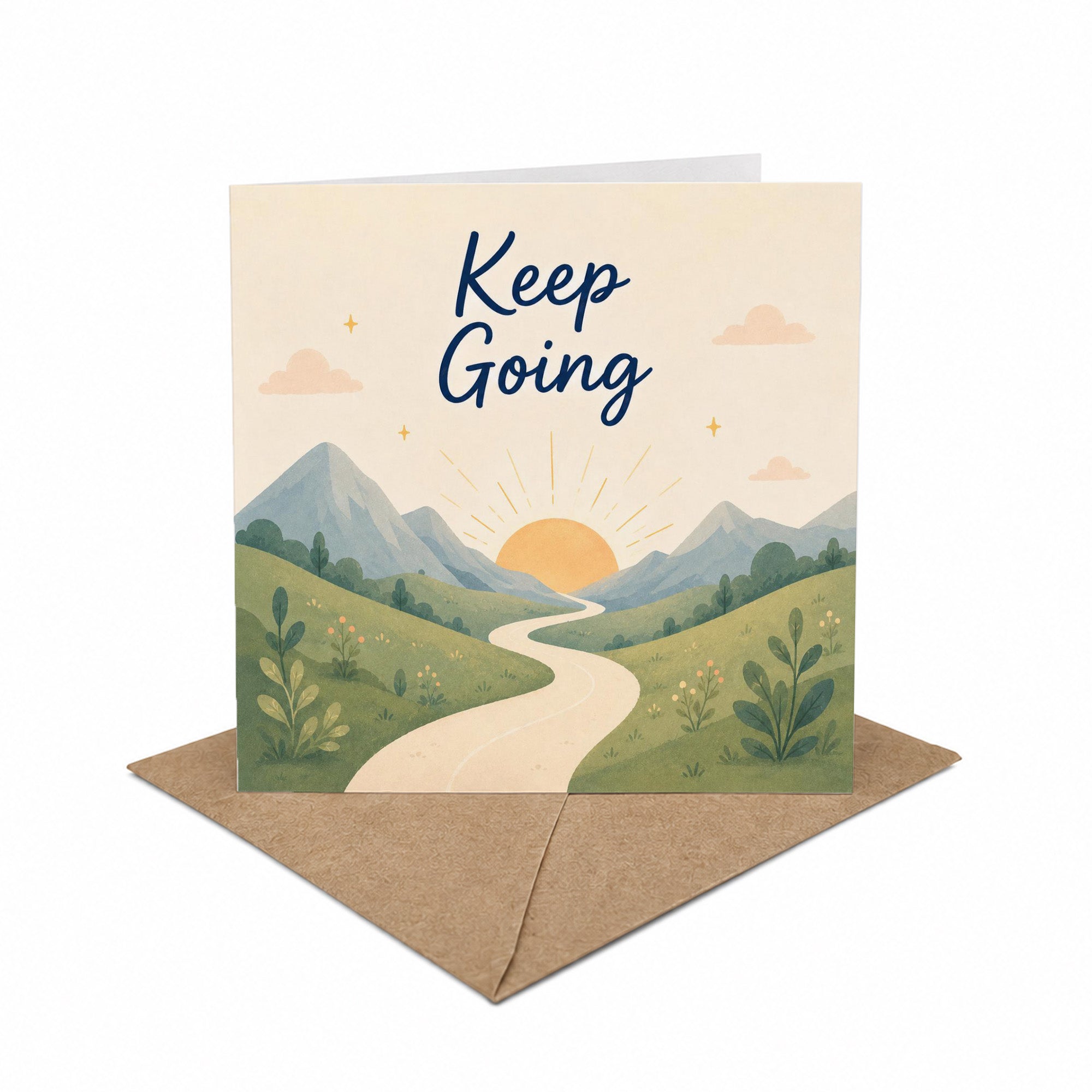 Keep Going Uplifting Progress, Perseverance Inspirational Encouragement Card