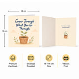 Grow Through What you Go Through Encouragement Card Personal Growth, Healing, Resilience, Hard Times