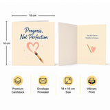 Progress Not Perfection Encouragement Card Self Compassion