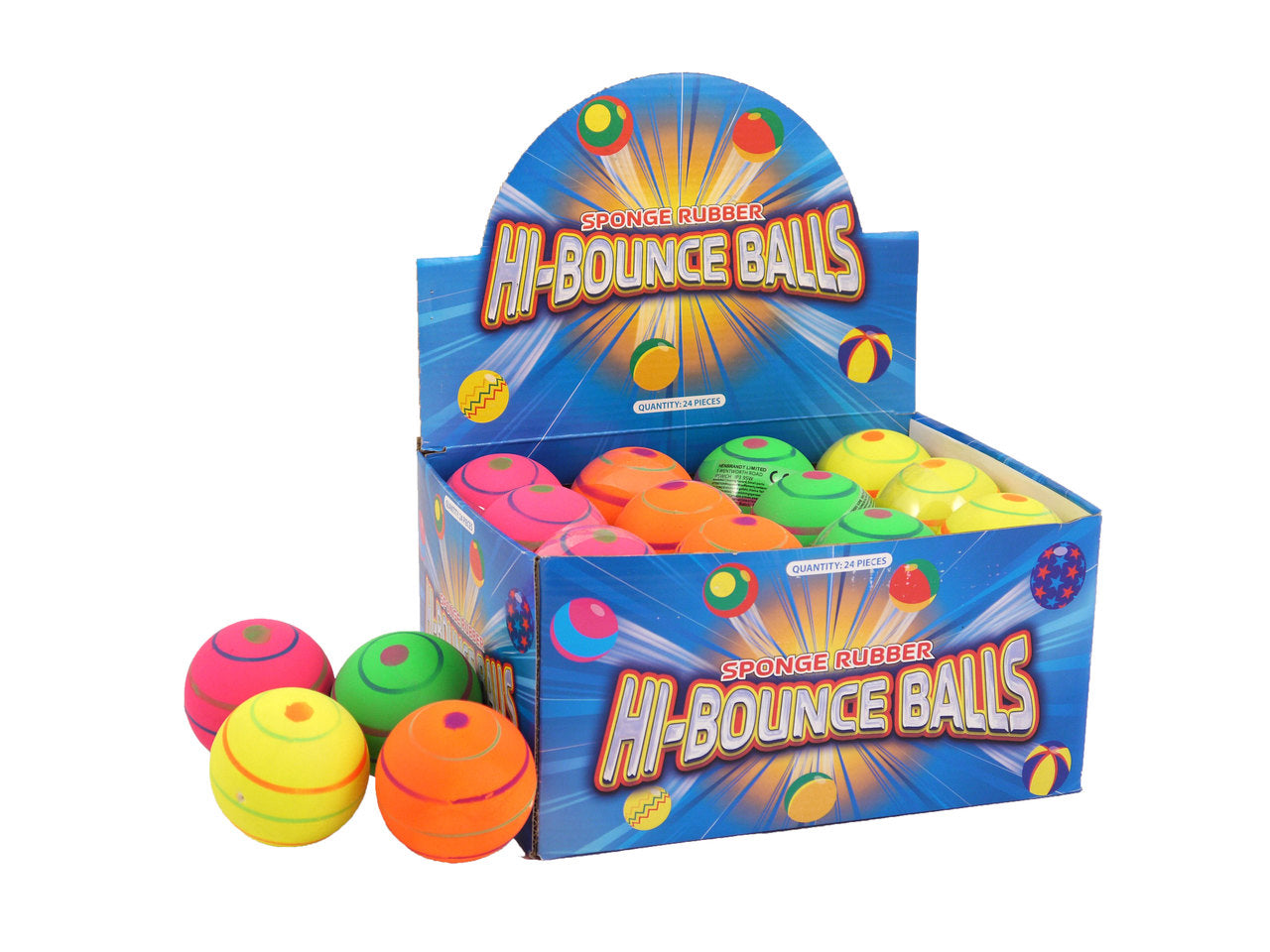 Box of 24 Bouncing Ball Circles 6.2 cm Astd Colours