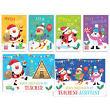 Pack of 32 Cute Santa School Christmas Cards & Envelopes