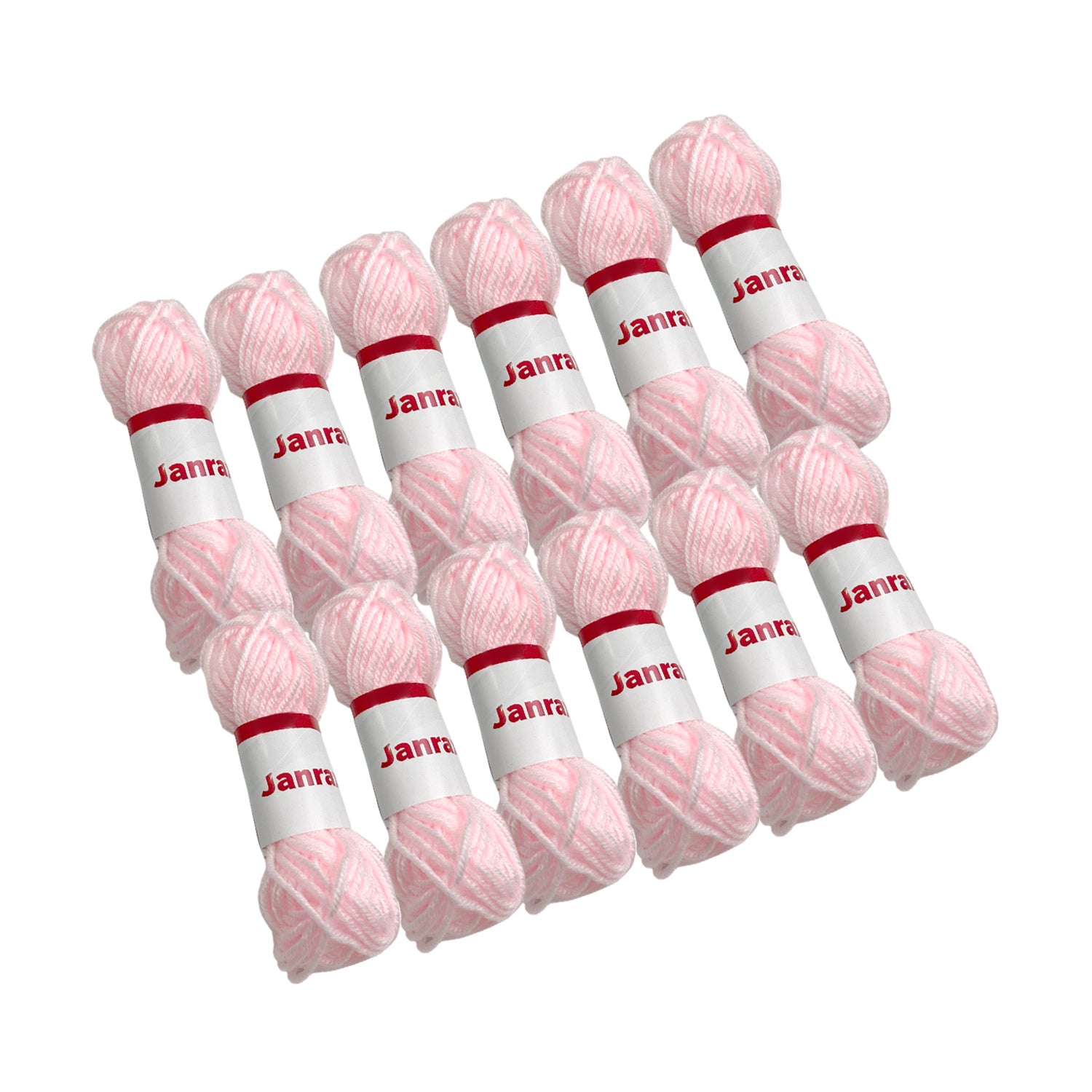 Pack of 5 Pastel Pink Acrylic Yarn Rolls – 10g each, 4 Strand 8 Ply Knitting Wool