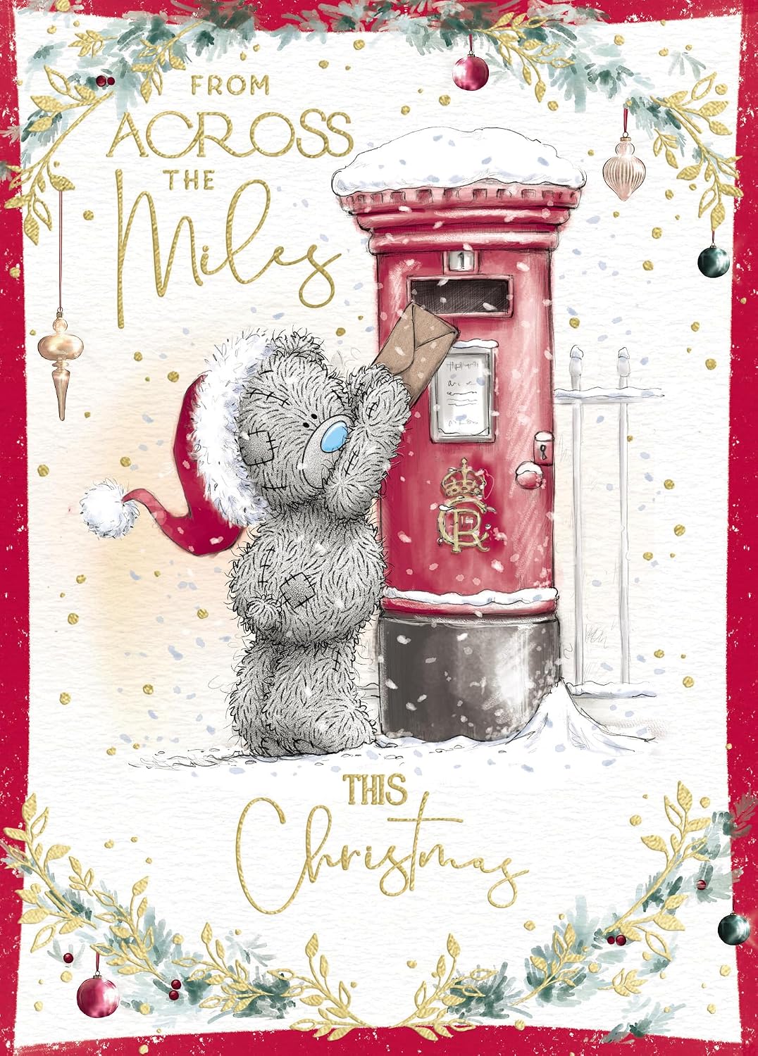 Bear Posting Letter In Post Box Across The Miles Christmas Card