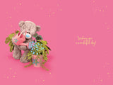 Bear Watering Plants 3D Photo Finish Keepsake Mum Birthday Card