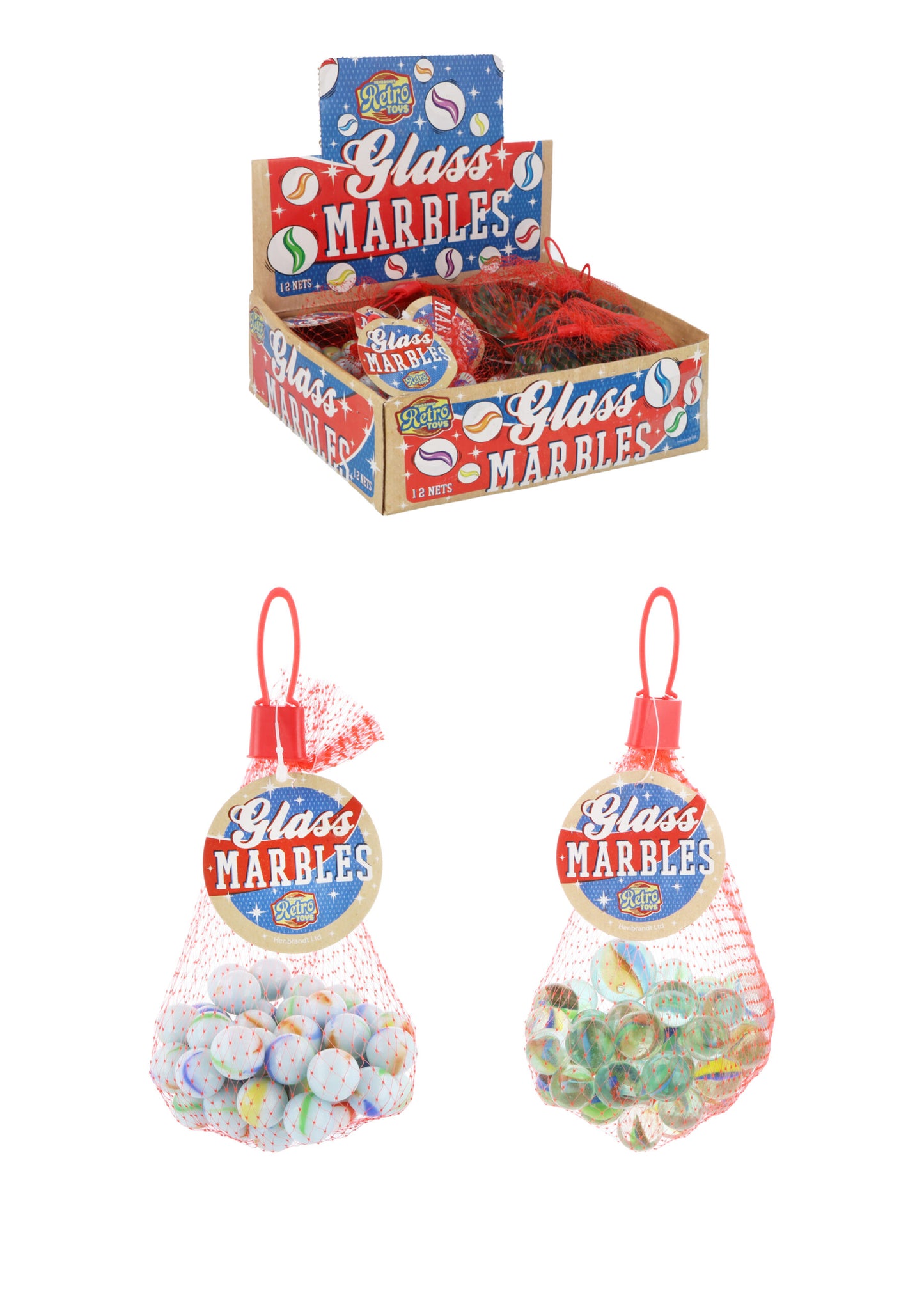 Pack of 50 Glass Marbles in Net
