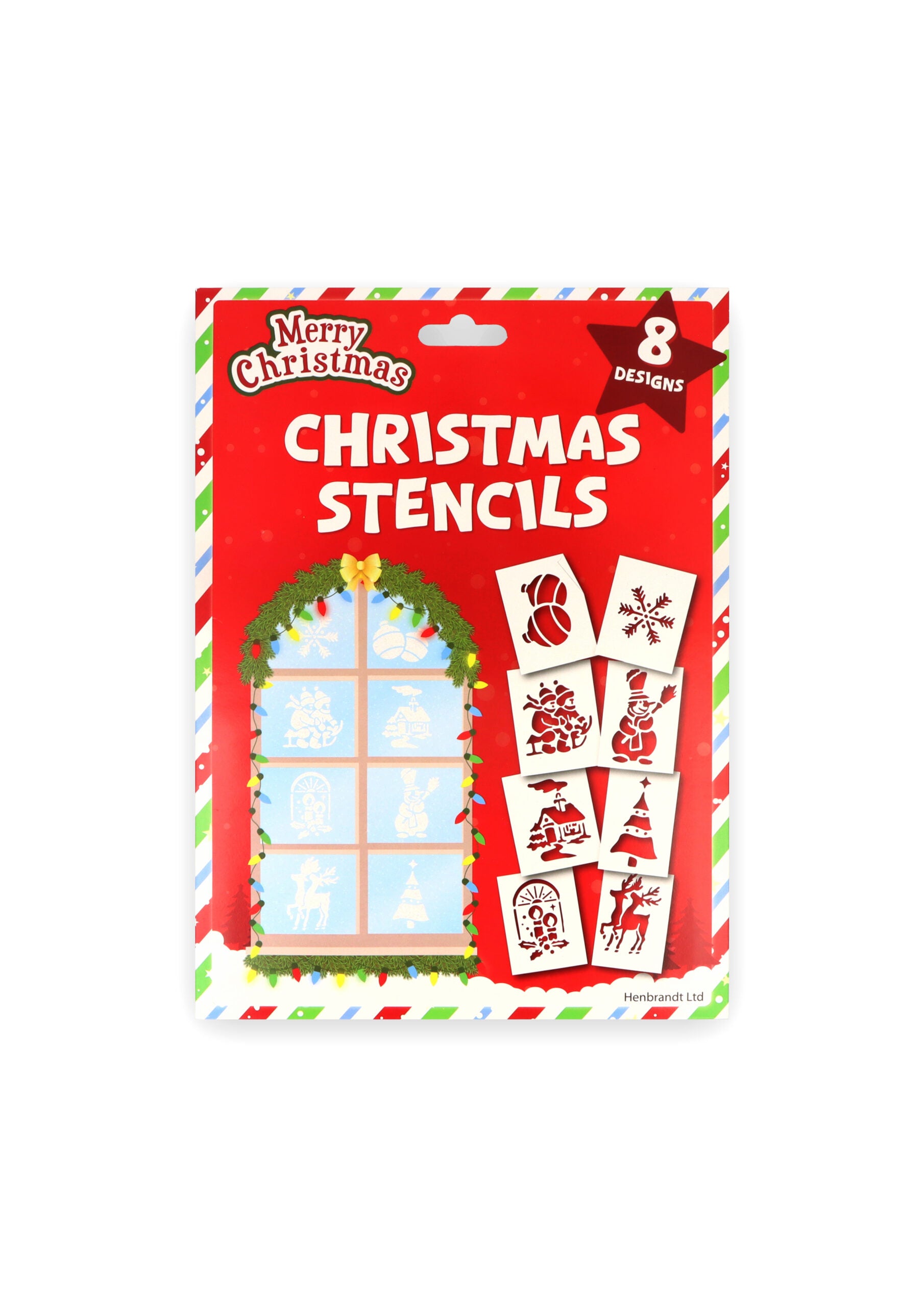 Pack of 8 Christmas Stencils - Holiday Decorating Scrapbooking DIY Window Display Art