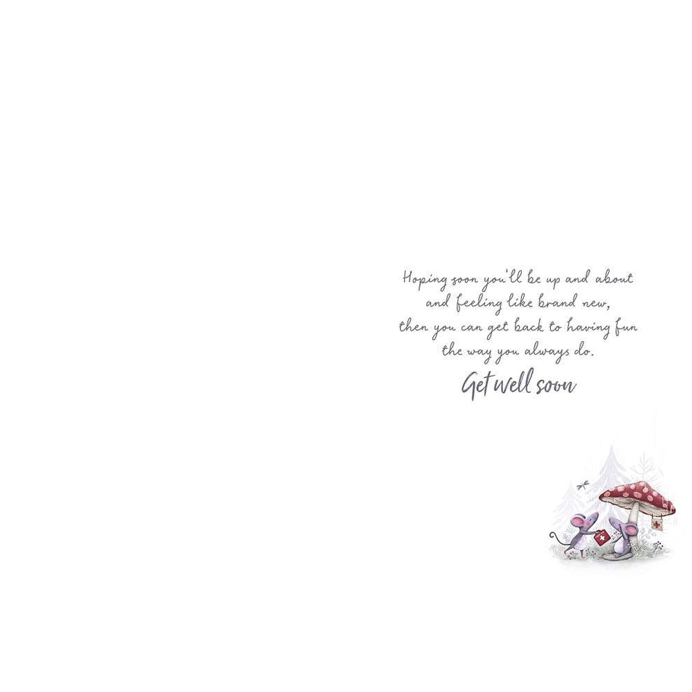 Mouse and Mushroom Design Speedy Recovery Get Well Soon Card