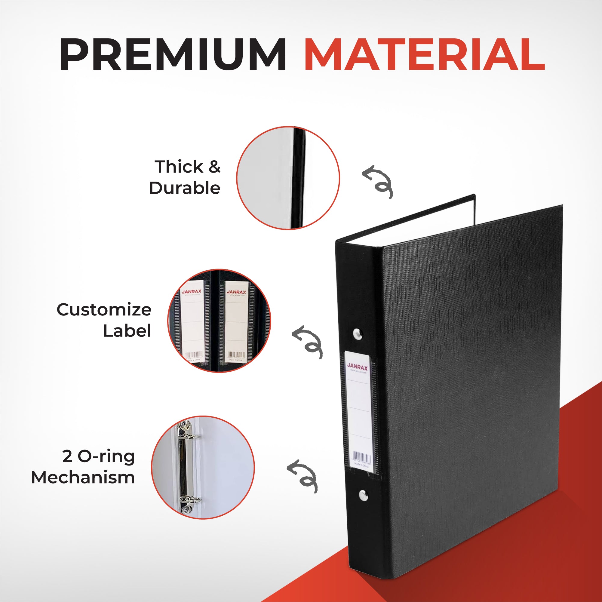 A5 White Paper Over Board Ring Binder by Janrax