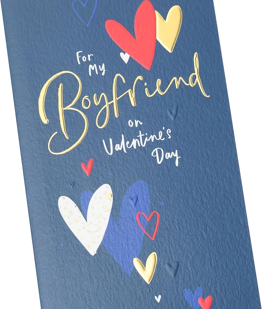 Lettering with Hearts Design Boyfriend Valentine's Day Card