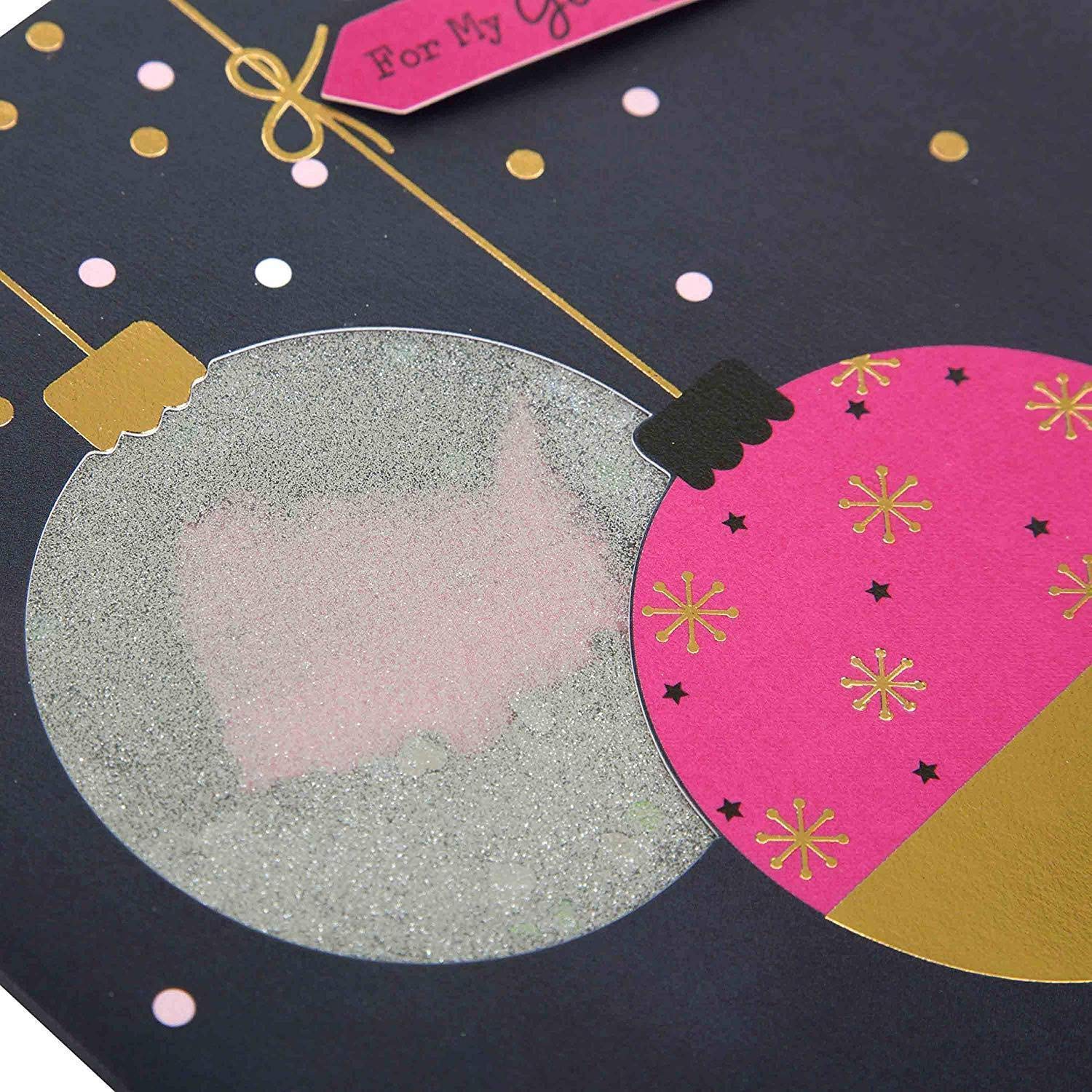 Hallmark 25499249 Medium Girlfriend Christmas Card 'Glitter Shaker' 