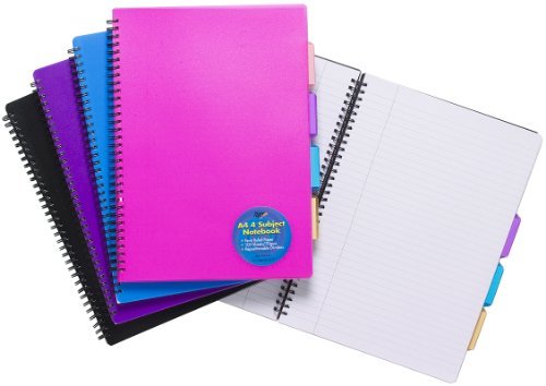 A4 4 Part Subject Notebook