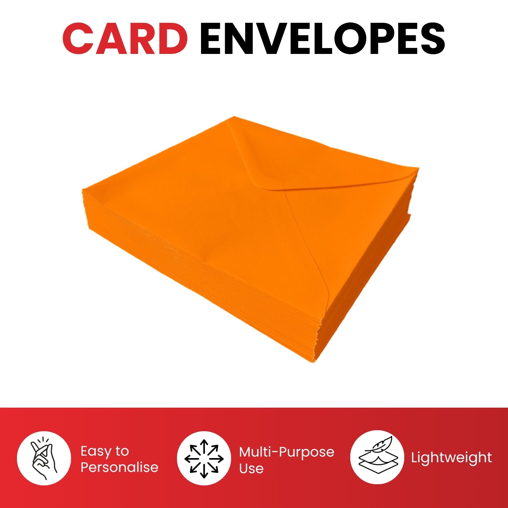 Pack of 50 Vivid Cherry Fizz Pink 155x155mm Gummed Envelopes