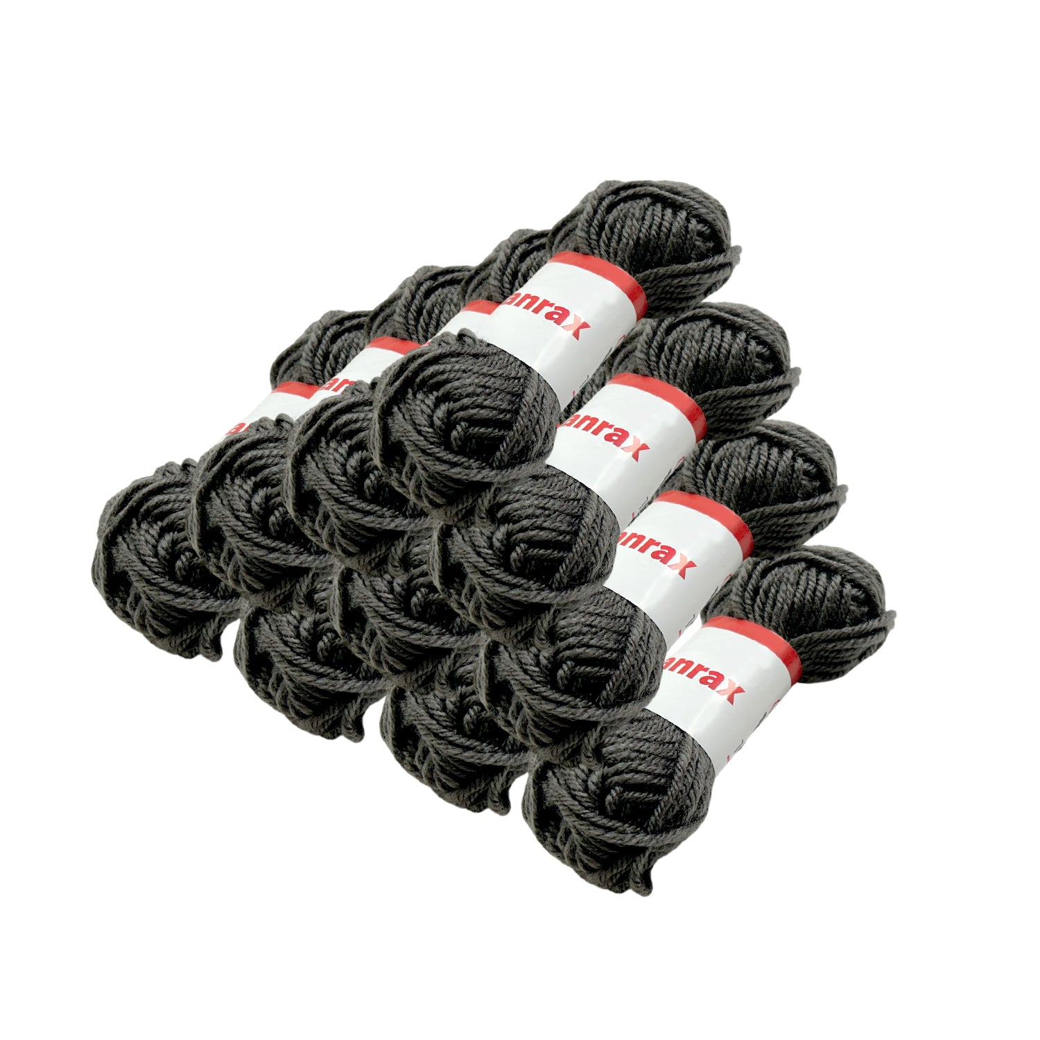 Pack of 5 Grey Acrylic Yarn Rolls – 10g each, 4 Strand 8 Ply Knitting Wool