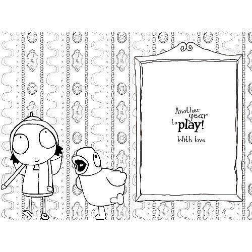 Sarah & Duck Colour-Me-In Greetings Card Happy Birthday With Picture