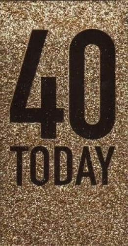 Age 40th Birthday Black & Gold Giltter Morden New 40 Today New Card 