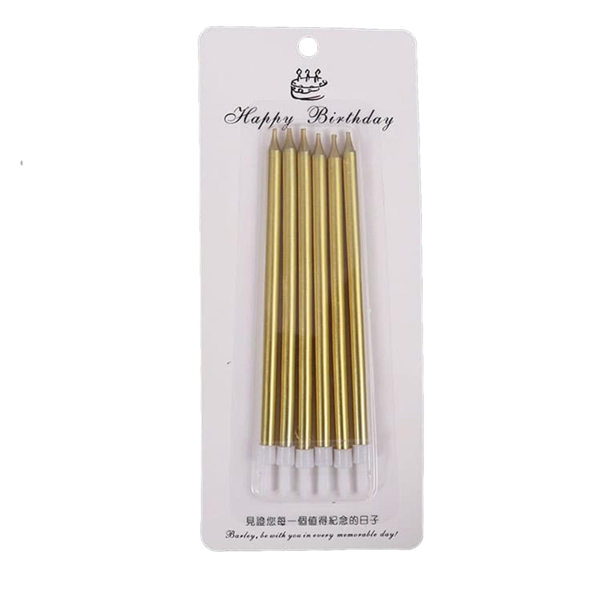Pack of 6 Golden Smokeless Birthday Cake Candles