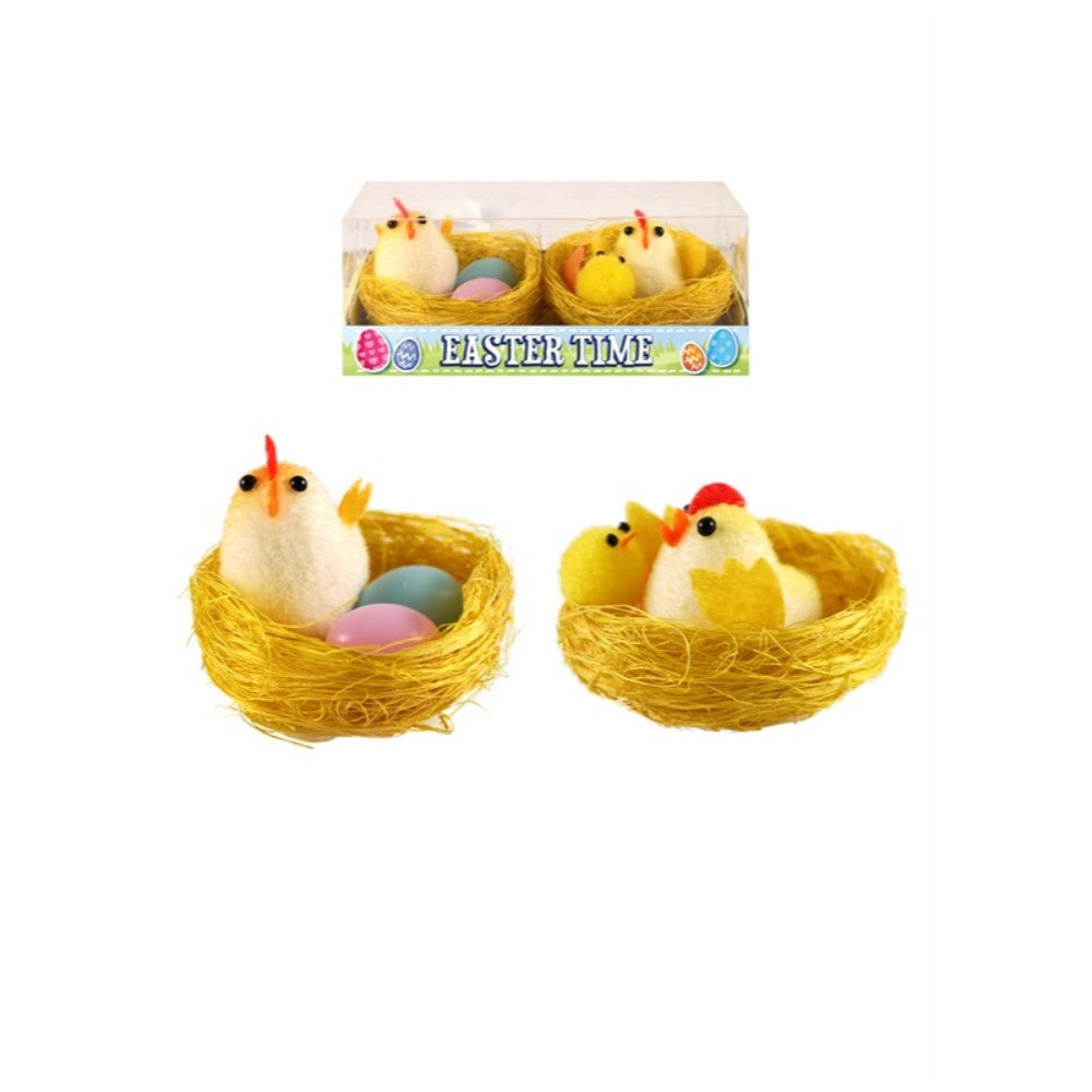 Easter Chicks Family with nest 5.5cm