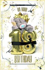 Bear With Balloons 3D Photo Finish Keepsake 18th Birthday Card