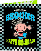 Character with Tongue Out Design Brother Birthday Card