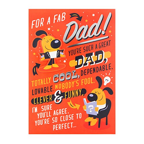 Dad Father's Day 3D Foil Humour Card 'Clever and Funny' 
