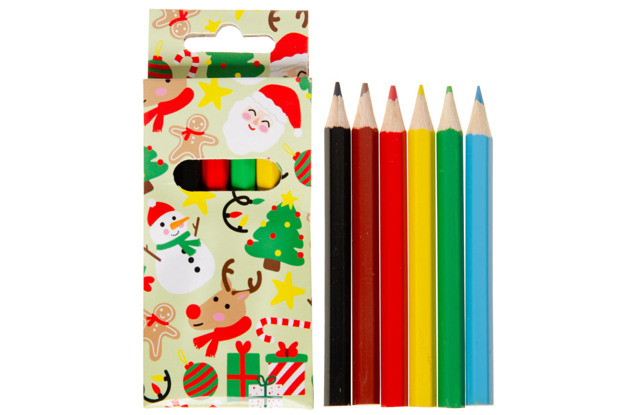 6 Pieces Christmas Colored Pencils 9cm