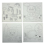 15 x 15cm Pre Drawn Outline Canvas Paint For Kids