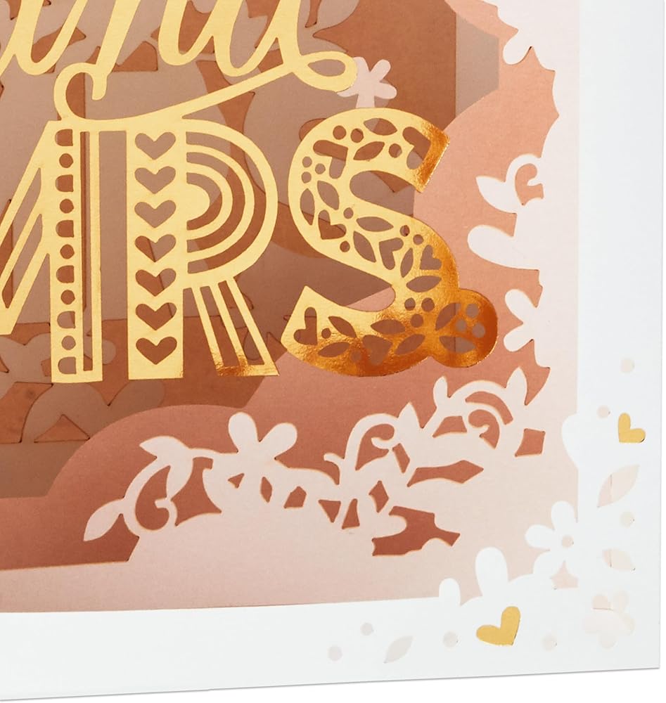 3D Pop Up Shadowbox 'Mr & Mrs' Wedding Congratulations Card