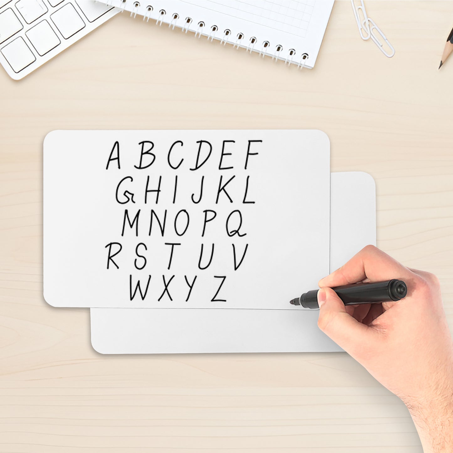 Pack of 12 8x5" Size Dry Wipe Whiteboards - Presentation Card Size