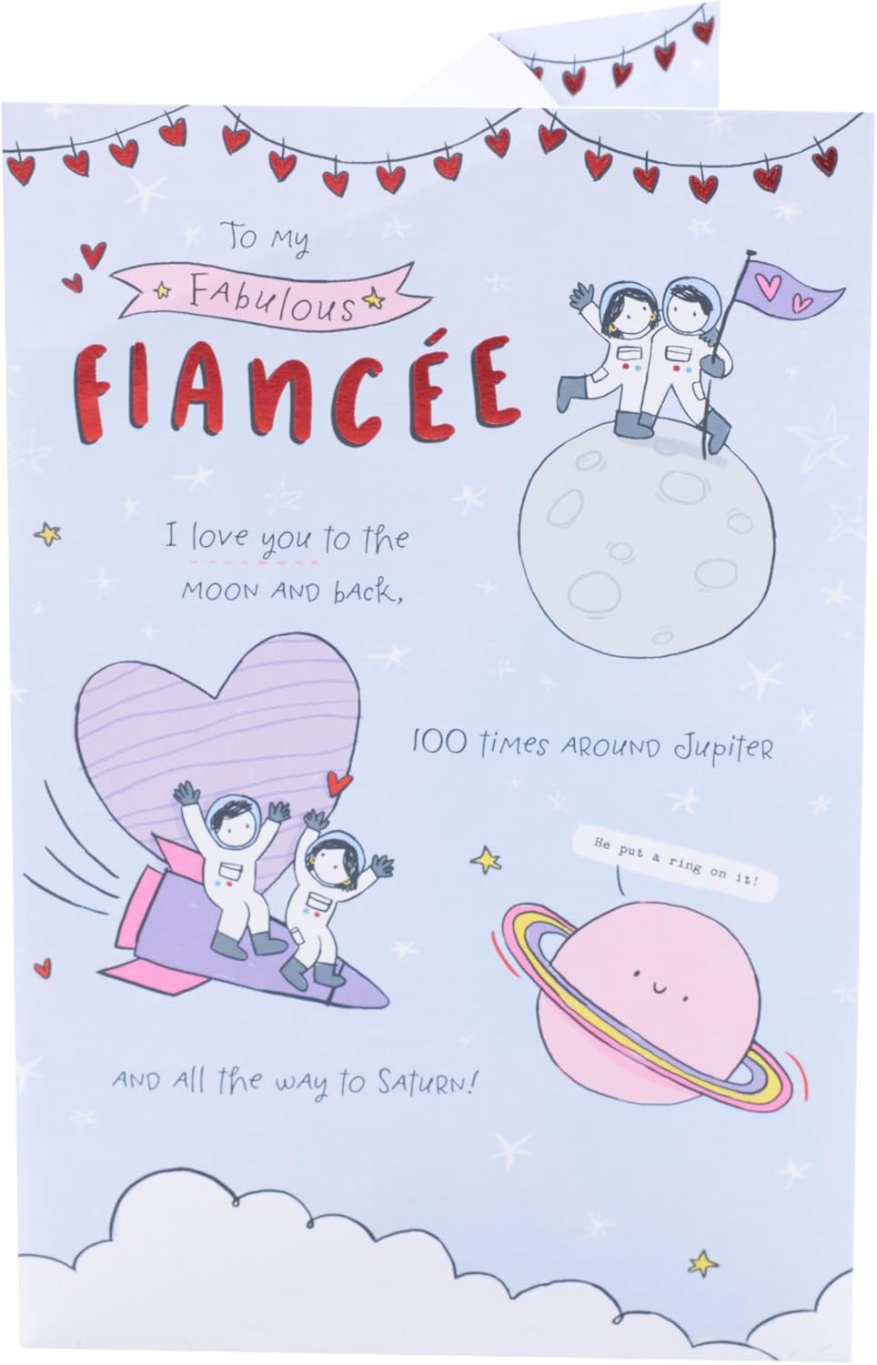 Cute Sketch Design Fiancée Valentine's Day Card
