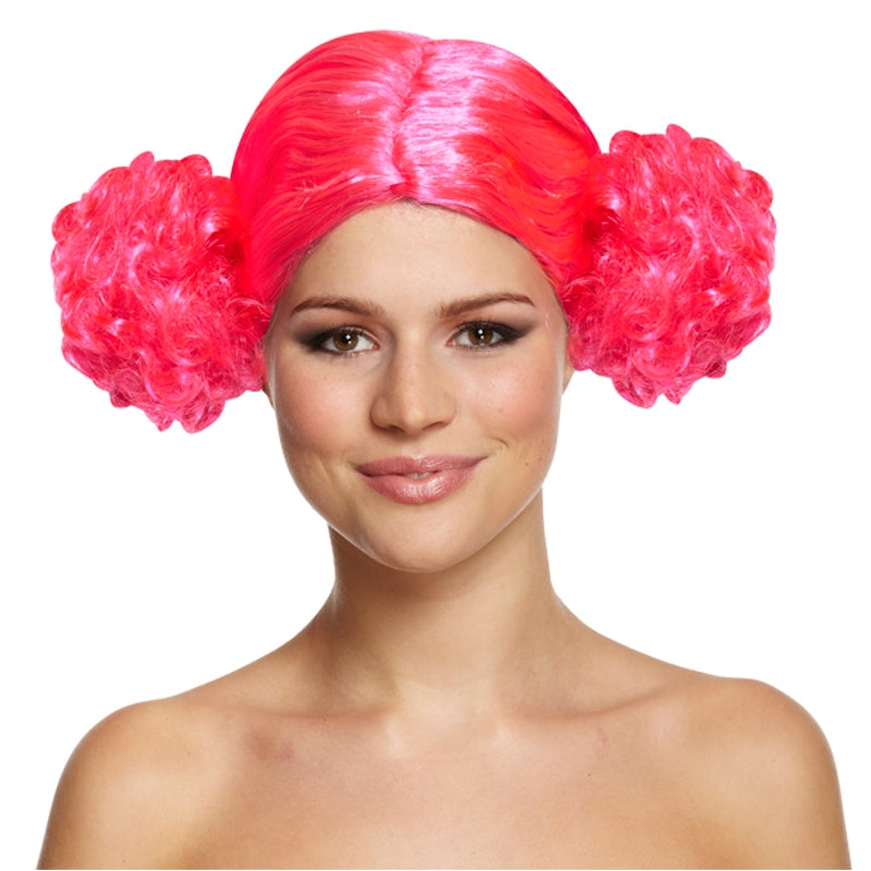 Pink Disco Wig with Bunches {DC}