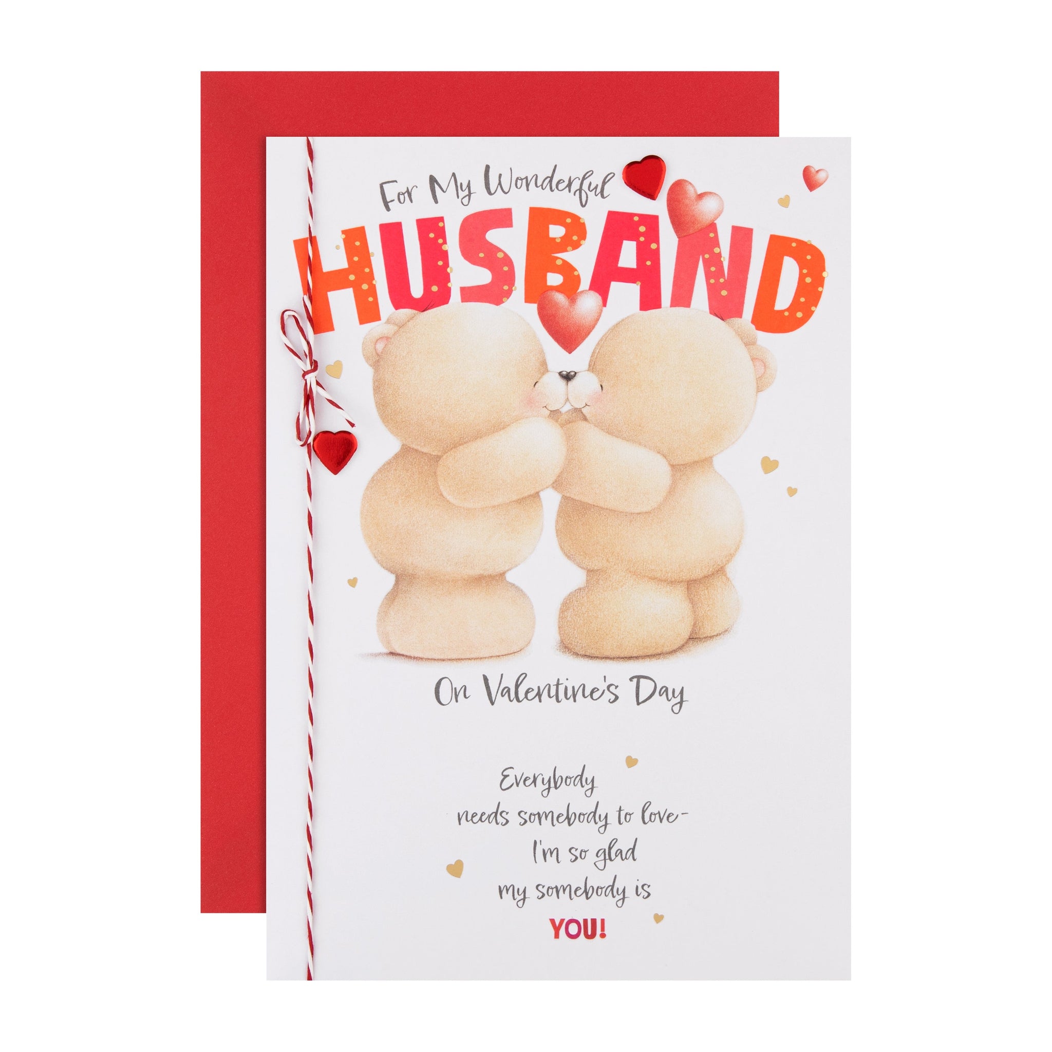 Forever Friends Kissing Bears My Wonderful Husband Valentine's Day Card