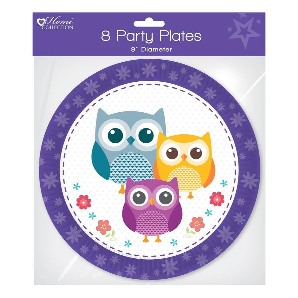 Pack of 8 Woodland 9" Paper Plates - Birthday and Christmas Party