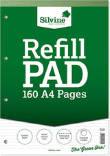 A4 160 Pages Narrow 6mm Feint Refill Pad (210x297mm)