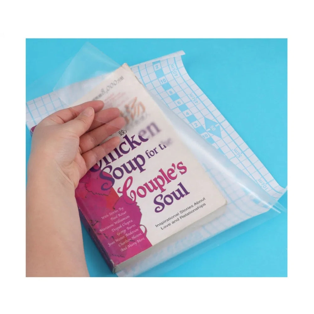 Clear Self Adhesive Book Cover 45cm x 10m - Transparent Film
