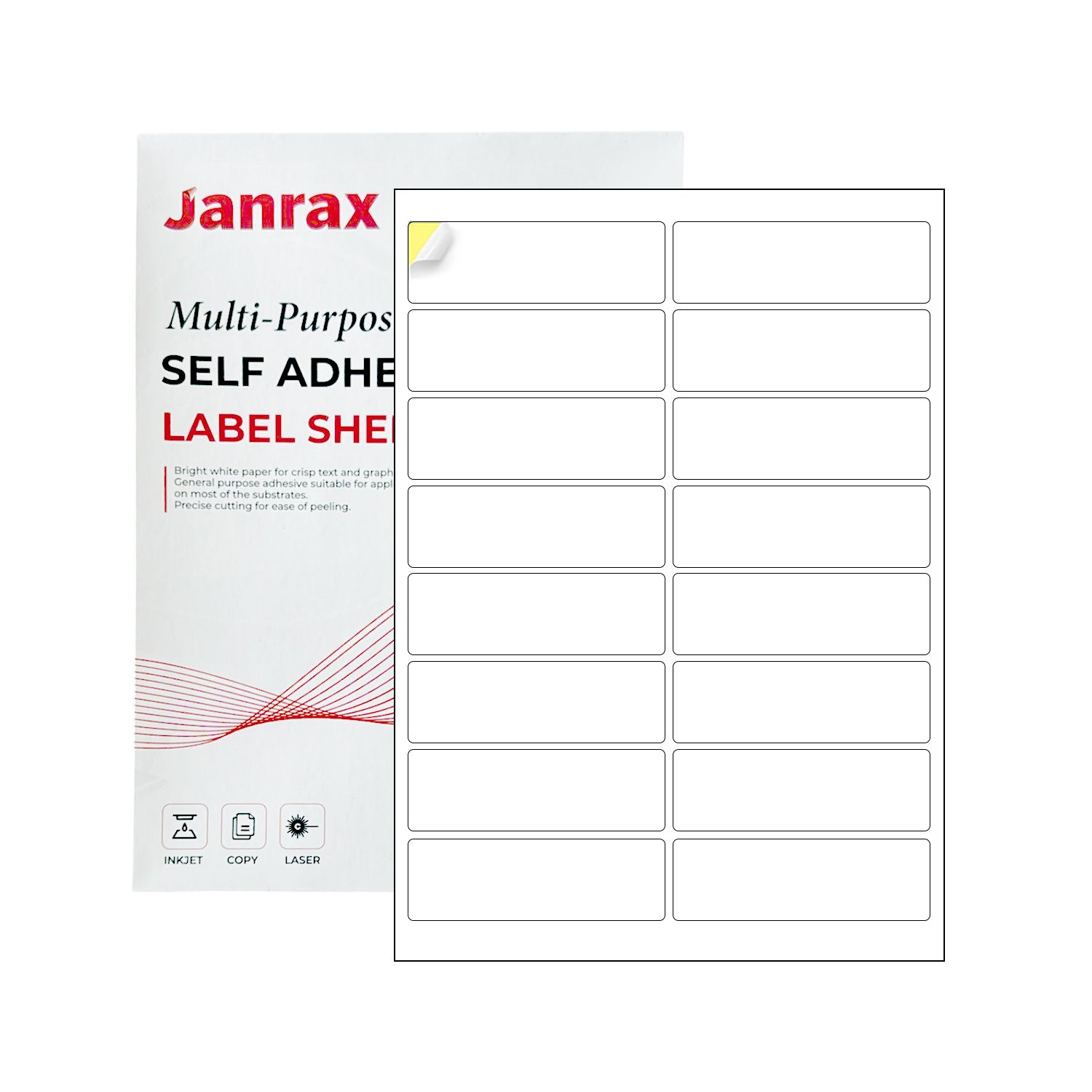 Pack of 1600 White 100x35mm Self Adhesive Labels (16 Labels per A4 Sheet)