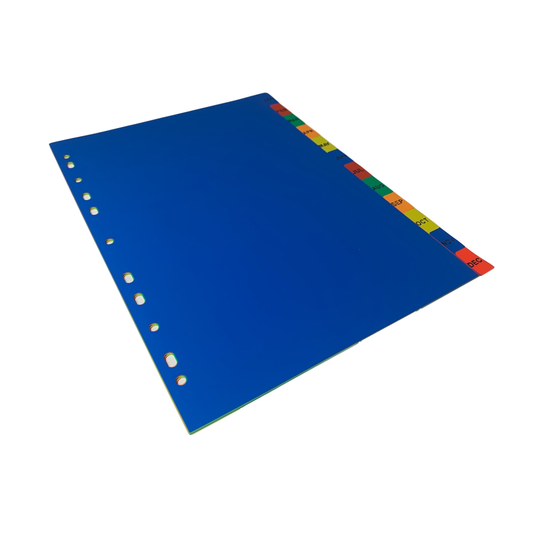 A4 Jan - Dec Month Polypropylene Dividers with Reinforced Index Cover