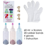 Pack of 3 Colours Tie Dye Kit - Fuchsia, Yellow, Turquoise