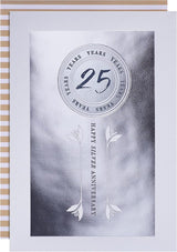 Classic Text Based Design 25 Years Silver Anniversary Card
