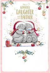 Bears Snuggling Daughter & Partner Christmas Card