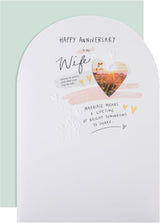 Heart Design Heartfelt Verse Wife Anniversary Card