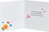 Flowers & Heart Design Wife Birthday Card
