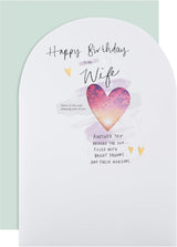 Heart Design Heartfelt Verse Wife Birthday Card