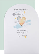 Heart Design Heartfelt Verse Husband Anniversary Card
