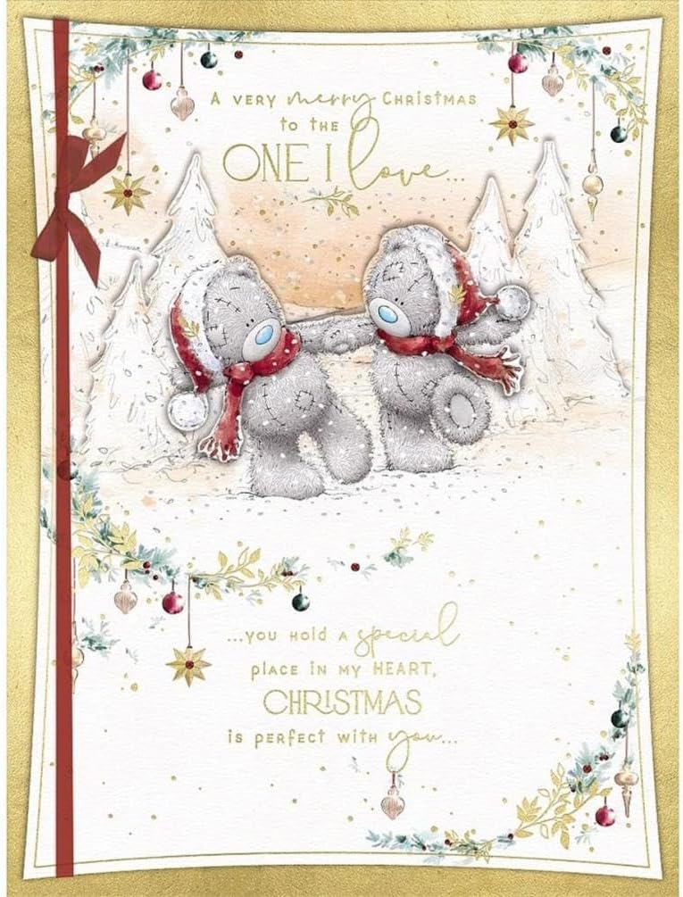 Bears Holding Paws One I Love Boxed Christmas Card