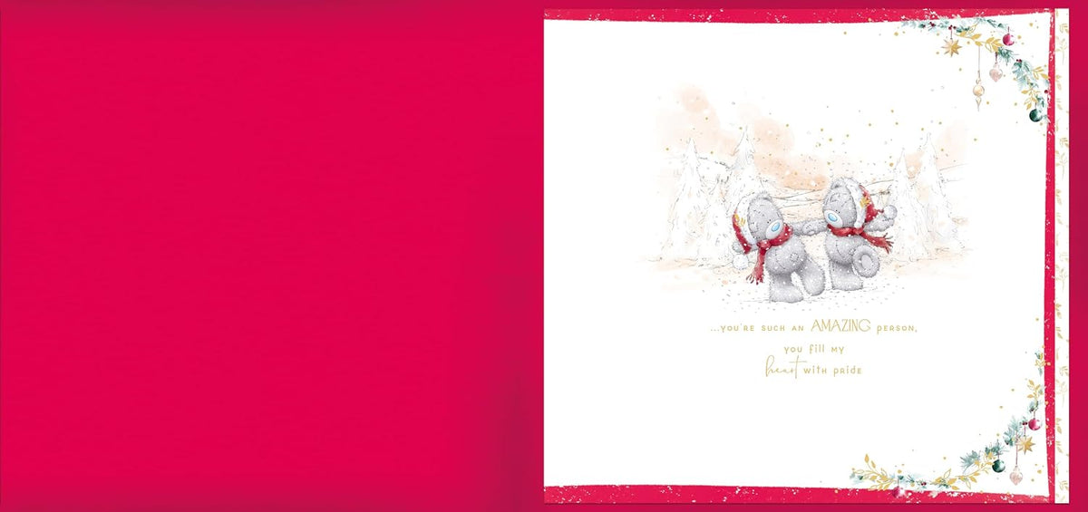 Bears In Scarves And Hats Wonderful Wife Large Luxury Boxed Christmas Card