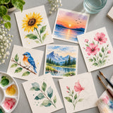 Set of 12 Solid Watercolour With Brush in Plastic Case