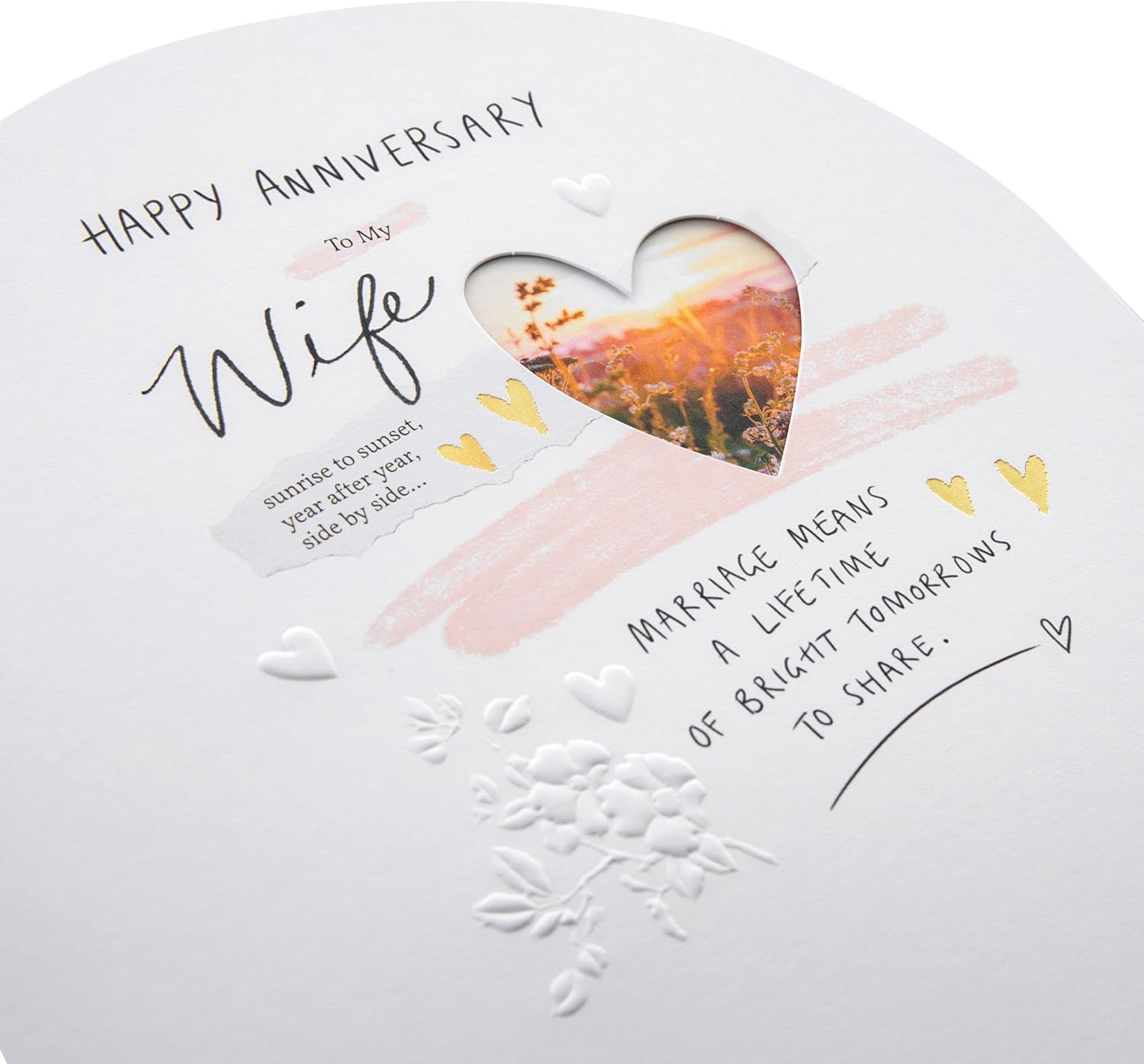 Heart Design Heartfelt Verse Wife Anniversary Card