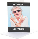 Funny Zero F***s Given Design Humour Birthday Card